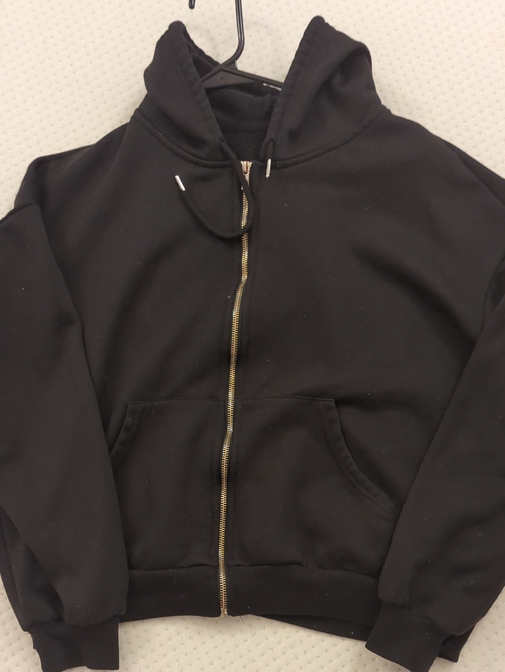 Women Black Zip-Up Hoodie Jacket